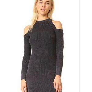 Rag & Bone gray cold shoulder knit dress